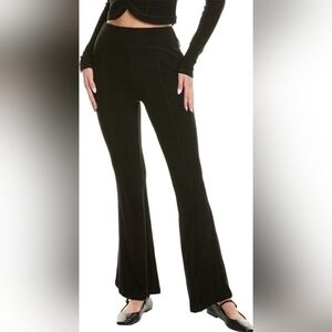 Area Stars Ribbed Knit Flare Leg Full Length Pull On Pants, Black, Medium, NWT